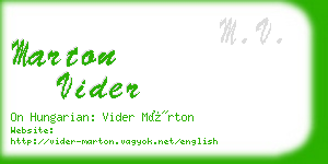 marton vider business card